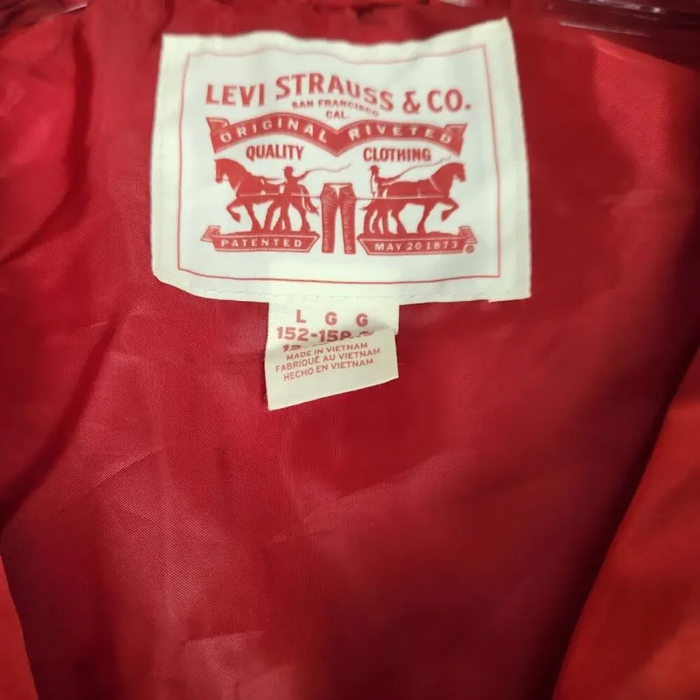 Levi's Puffer Jacket Hoodie Boys Large or Men's Small Skater Y2K
